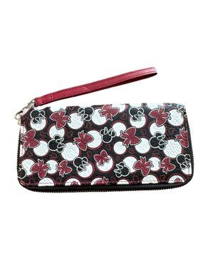 Disney Parks Minnie Mouse Zip Around Wallet With Wristlet Strap
